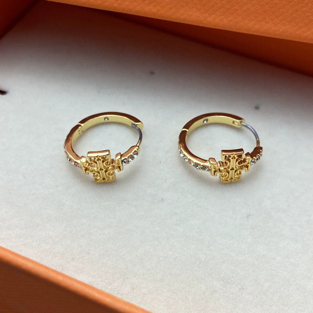 Tory Burch Gold Plated Double Layer Rhinestone Inlaid